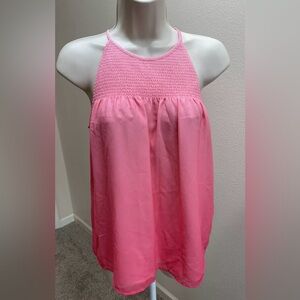 1 STATE Women’s Pink Dip Dye Halter Neckline Sleeveless Blouse s S